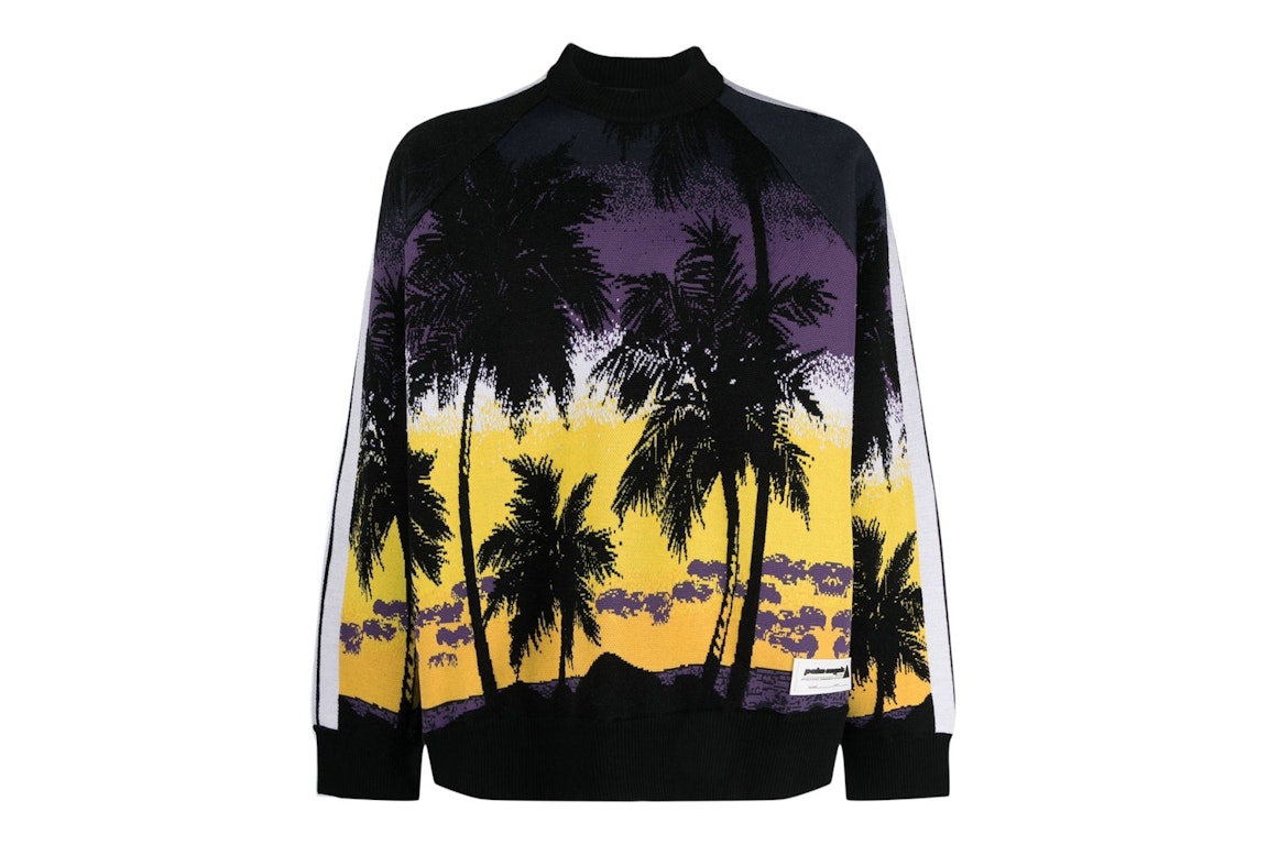 Pre-owned Palm Angels Palm Sunset Track Ski Sweater Purple/black/multi