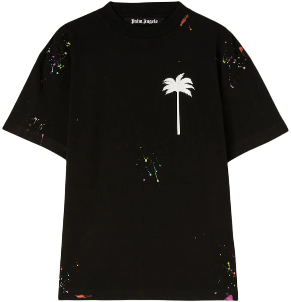 Palm Angels Palm Tree Painted T-Shirt 1001 Black/White Men's - FW22 - US