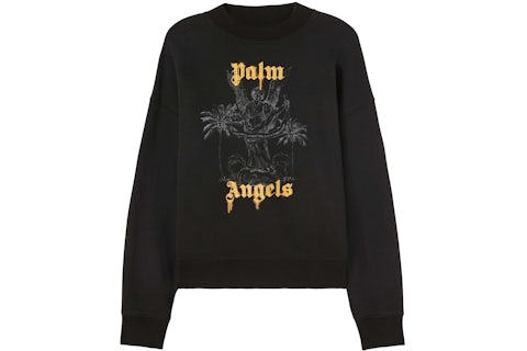 Palm Angels Palms Pencil Felpa Girocollo Nero Uomo IT