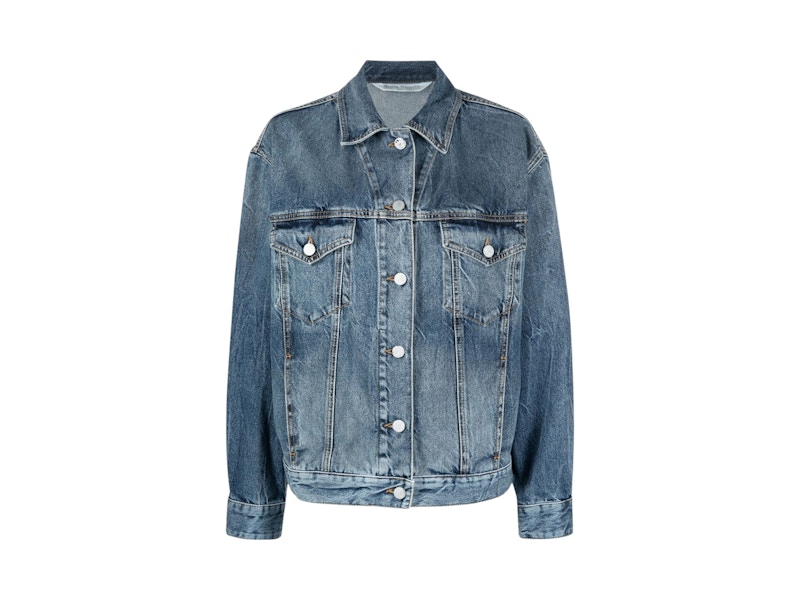 Pre-owned Palm Angels Women's Palms Sunrise Denim Jkt Over Shirt In Blue