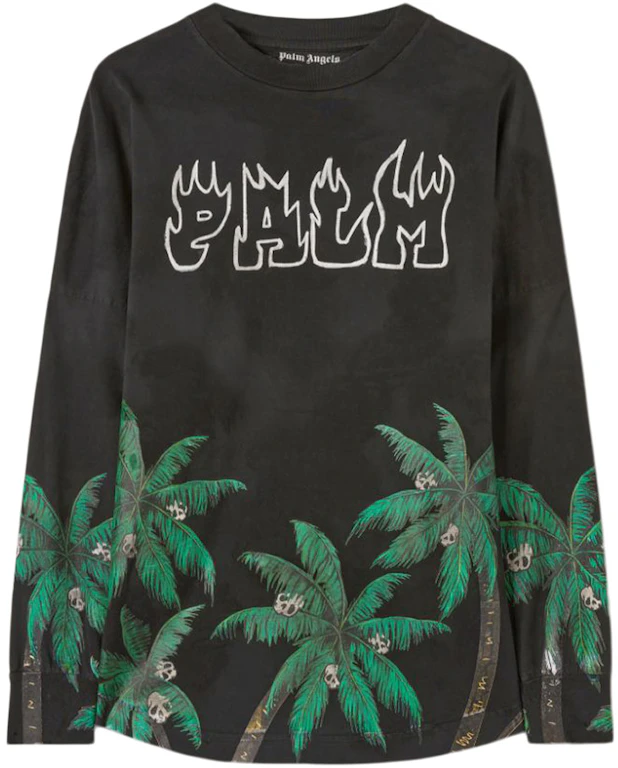 Palm Angels Palms&Skull Over L/S T-Shirt Black/Green - SS23 - US
