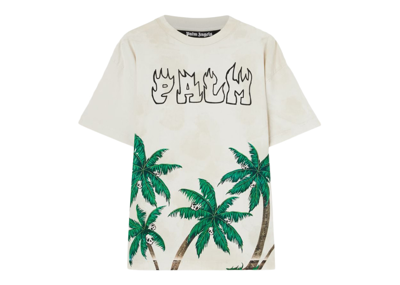 Palm Angels Palms&Skull Vintage T-Shirt White/Green Men's - SS23 - US