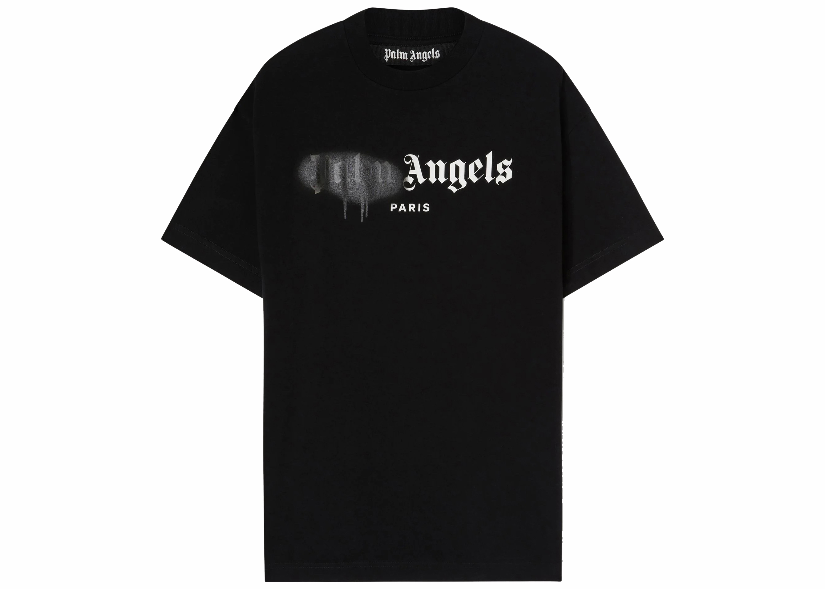 Palm Angels Paris Sprayed Logo T-shirt Black Men's - SS22 - US