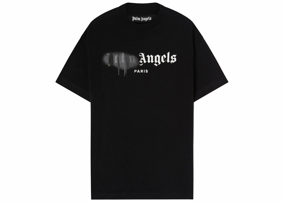 Pre-owned Palm Angels Paris Sprayed Logo T-shirt Black