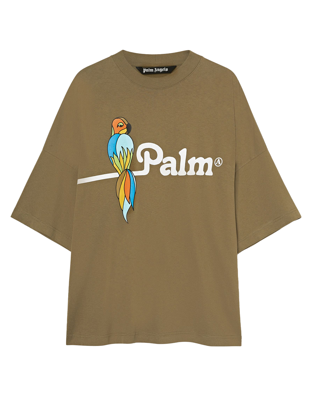 Palm Angels Parrot Logo Loose fit T-Shirt Military/White/Multi
