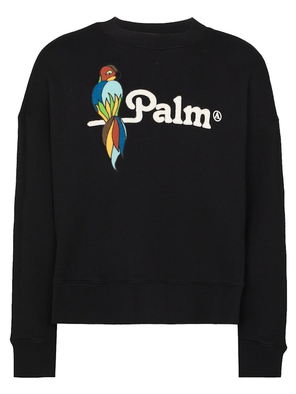 Pre-owned Palm Angels Parrot Logo Sweatshirt Black/white/multi