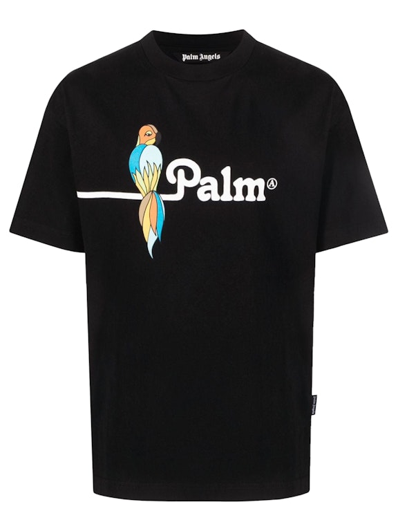 Pre-owned Palm Angels Parrot Logo T-shirt Black/white/multi