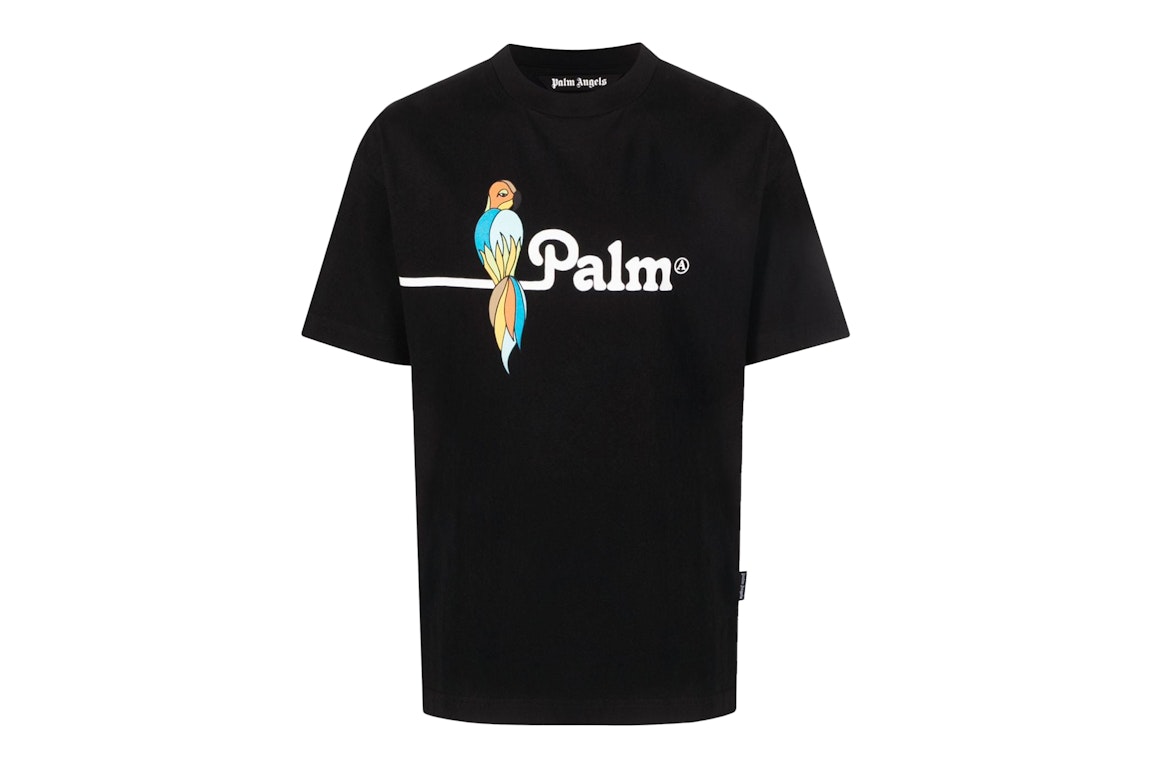 Pre-owned Palm Angels Parrot Logo T-shirt Black/white/multi