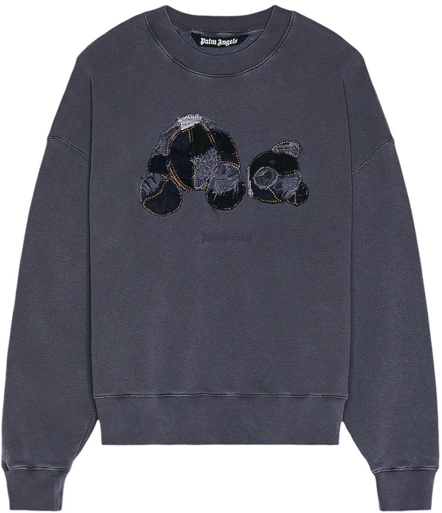 Palm Bear Fitted Crew Sweatshirt in black - Palm Angels® Official