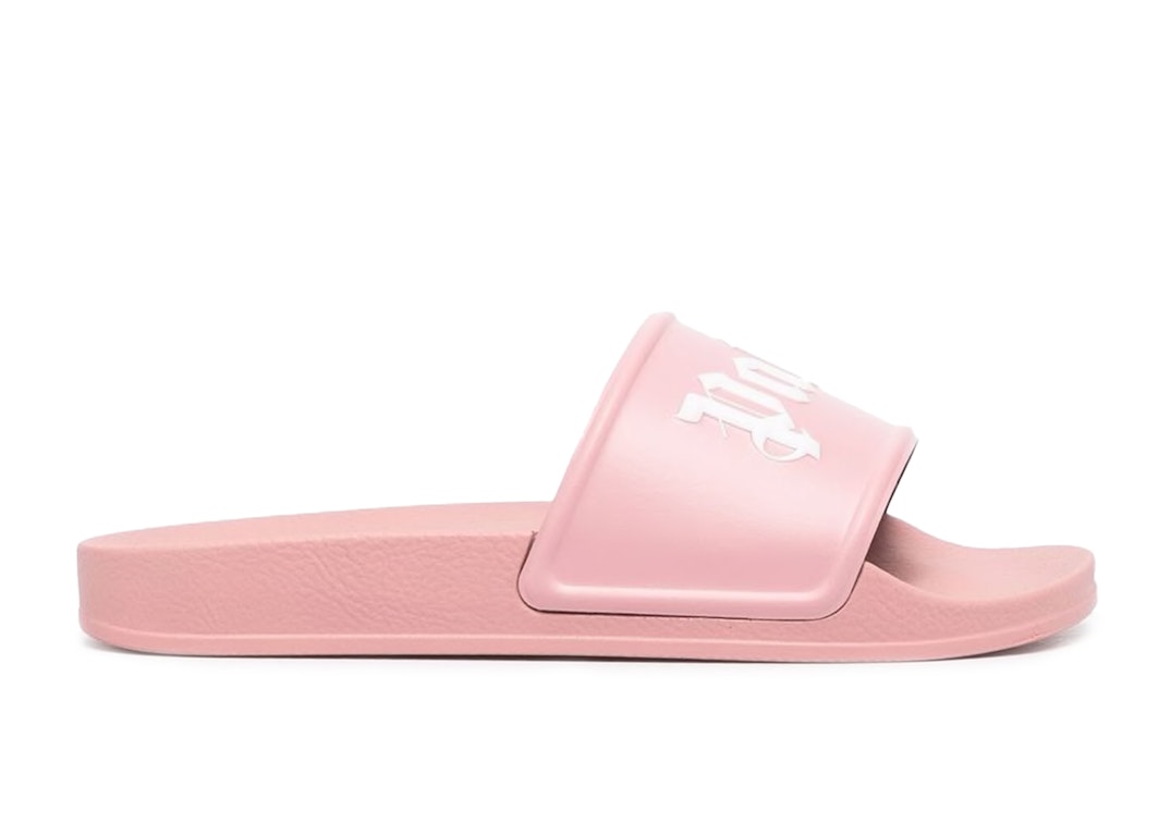 Pre-owned Palm Angels Pool Slides Soft Pink White (women's) In Soft Pink/white
