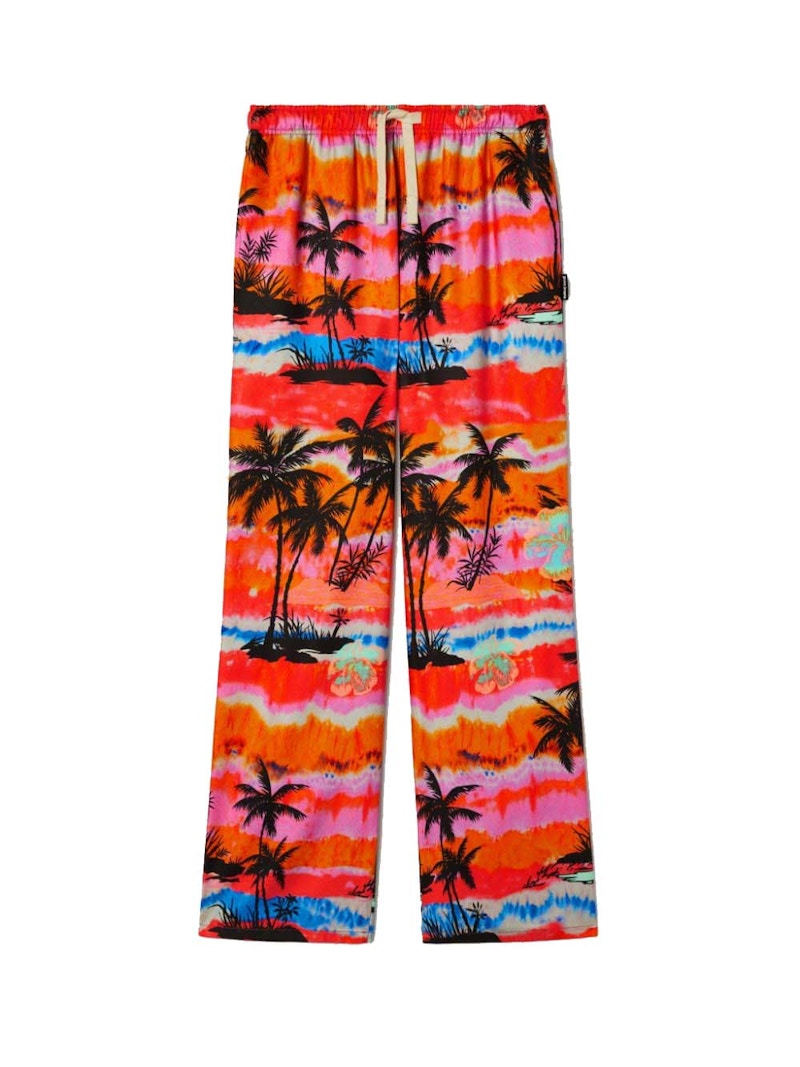 Palm Angels Psychedelic Palms Pantaloni Ampi Fucsia Multicolor