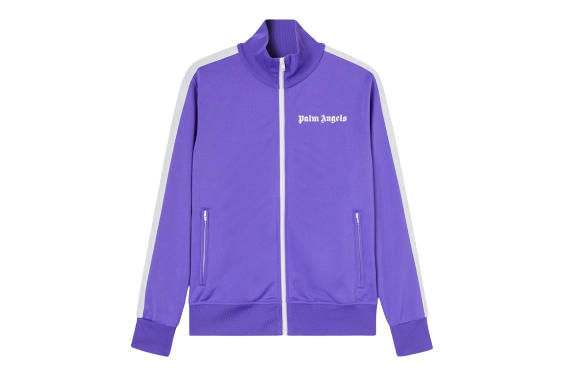 Pre-owned Palm Angels Purple Track Jacket Purple/white