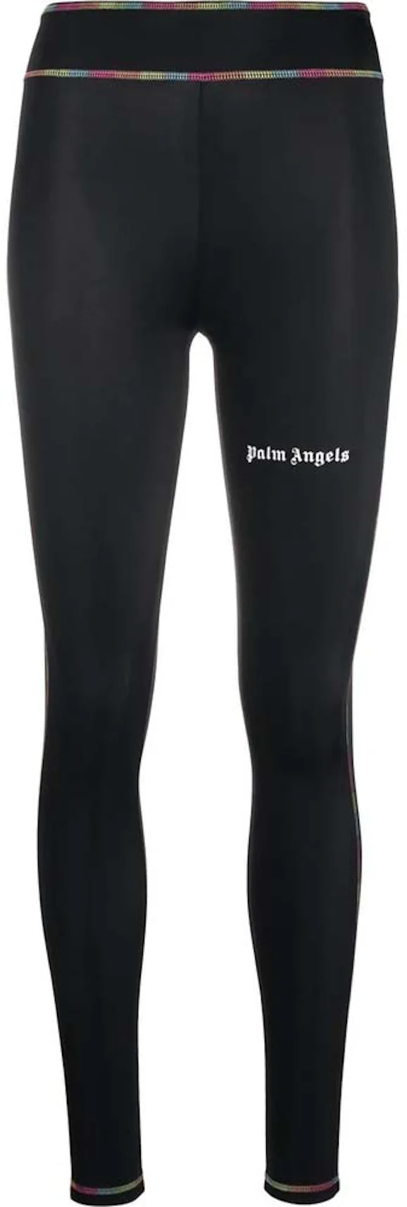 Buy Palm Angels Black Rainbow Miami Leggings - Black/white At 56% Off