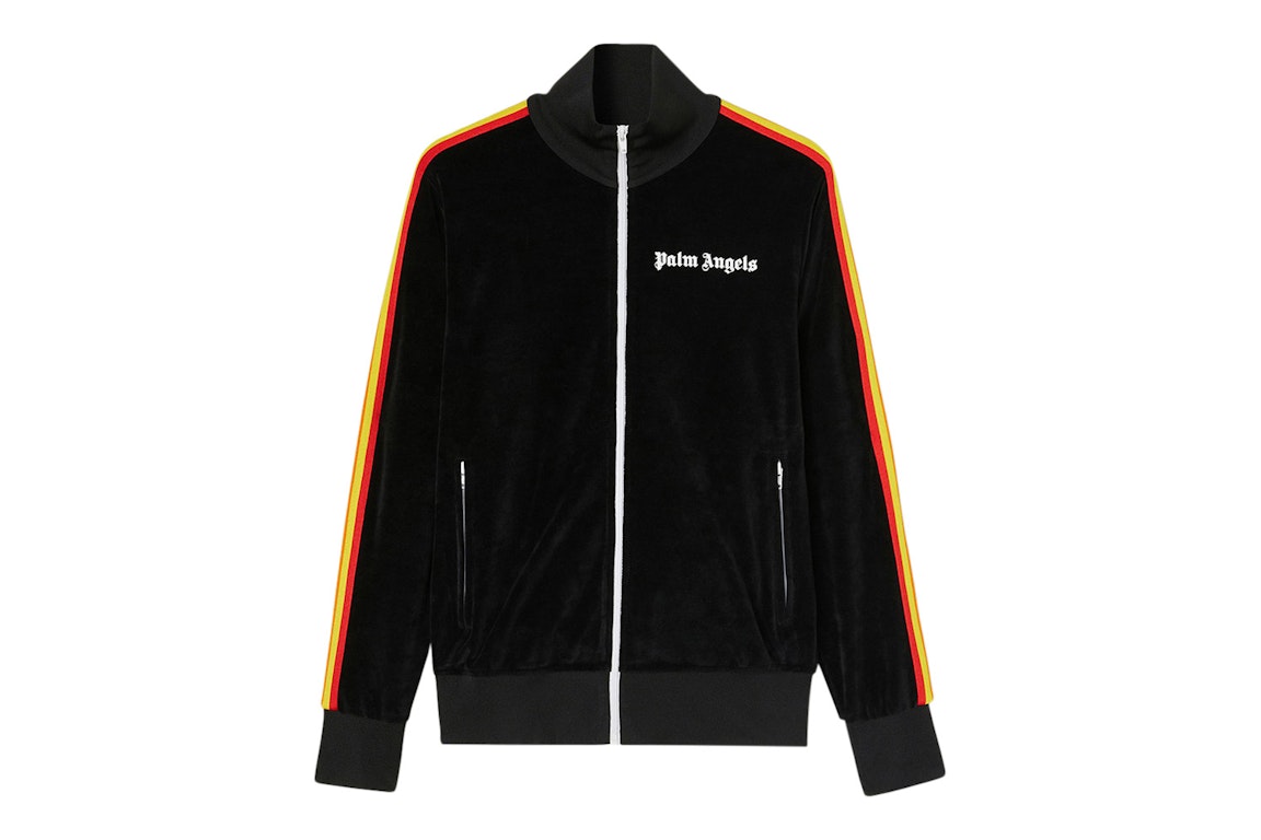 Pre-owned Palm Angels Rainbow Track Jacket Black/white