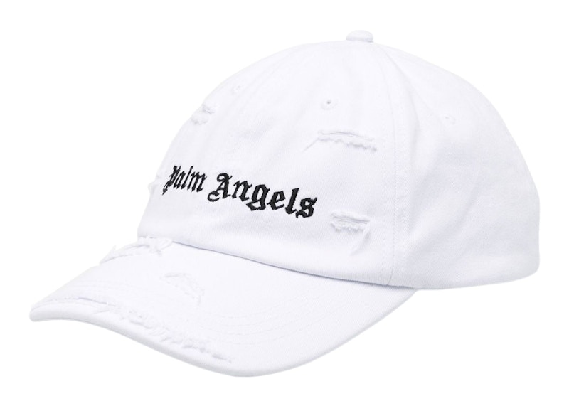 Palm Angels Ripped Logo Cap White/Black - SS23 - US