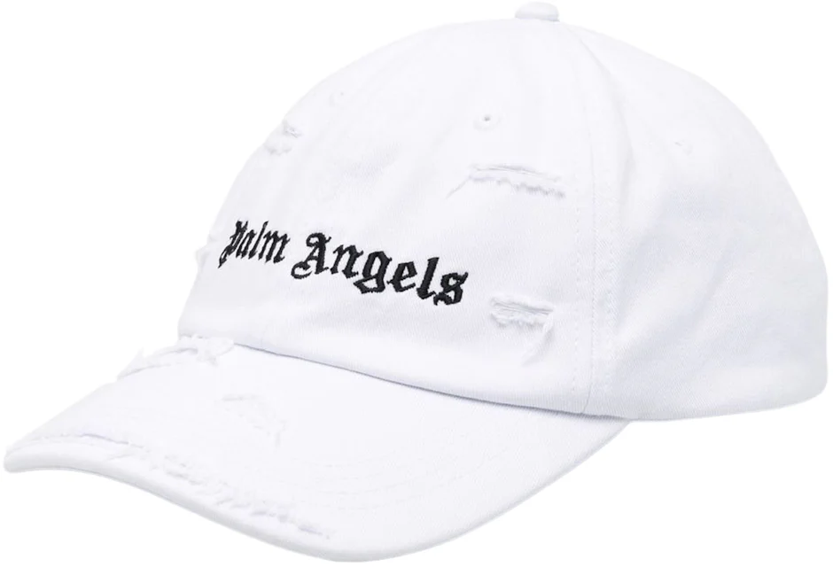 Palm Angels Ripped Logo Cap White/Black - SS23 - US