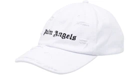 Palm Angels Ripped Logo Cap White/Black