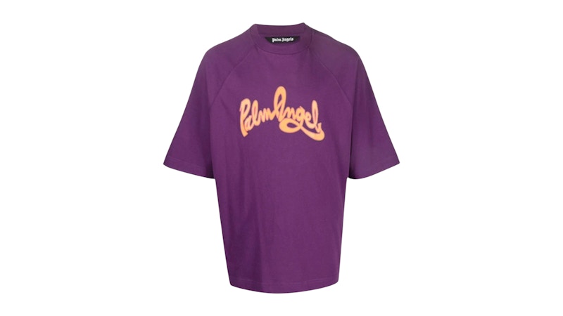 Palm Angels Seasonal Logo Raglan Over Tee Purple Men's - US
