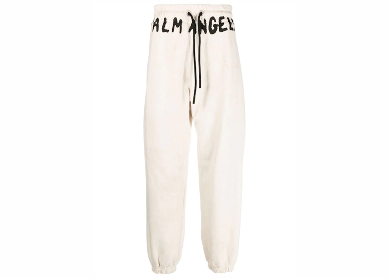 Palm Angels Seasonal Logo Vintage Sweatpants White Black Men s