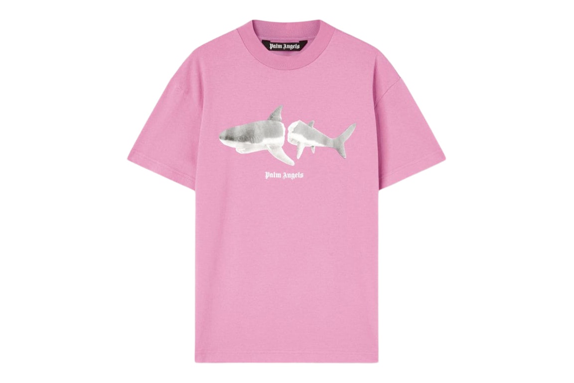 Pre-owned Palm Angels Shark Classic T-shirt Fuchsia/white