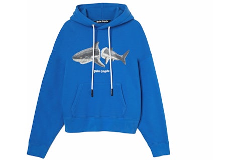 Sudadera con capucha Palm Angels Shark Azul/Gris Hombre SS22 MX