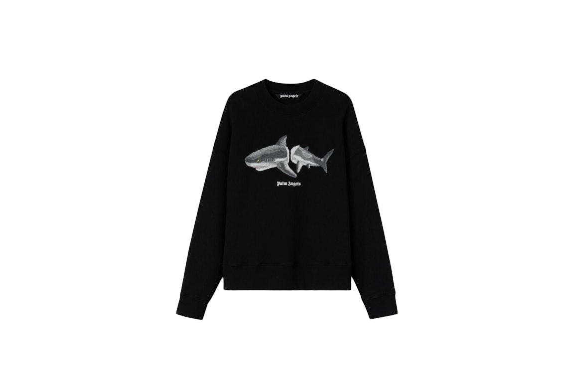 Pre-owned Palm Angels Shark Sweatshirt Black/white