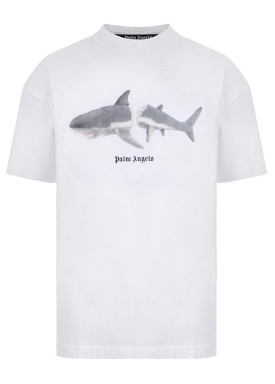 Pre-owned Palm Angels Shark T-shirt White/black