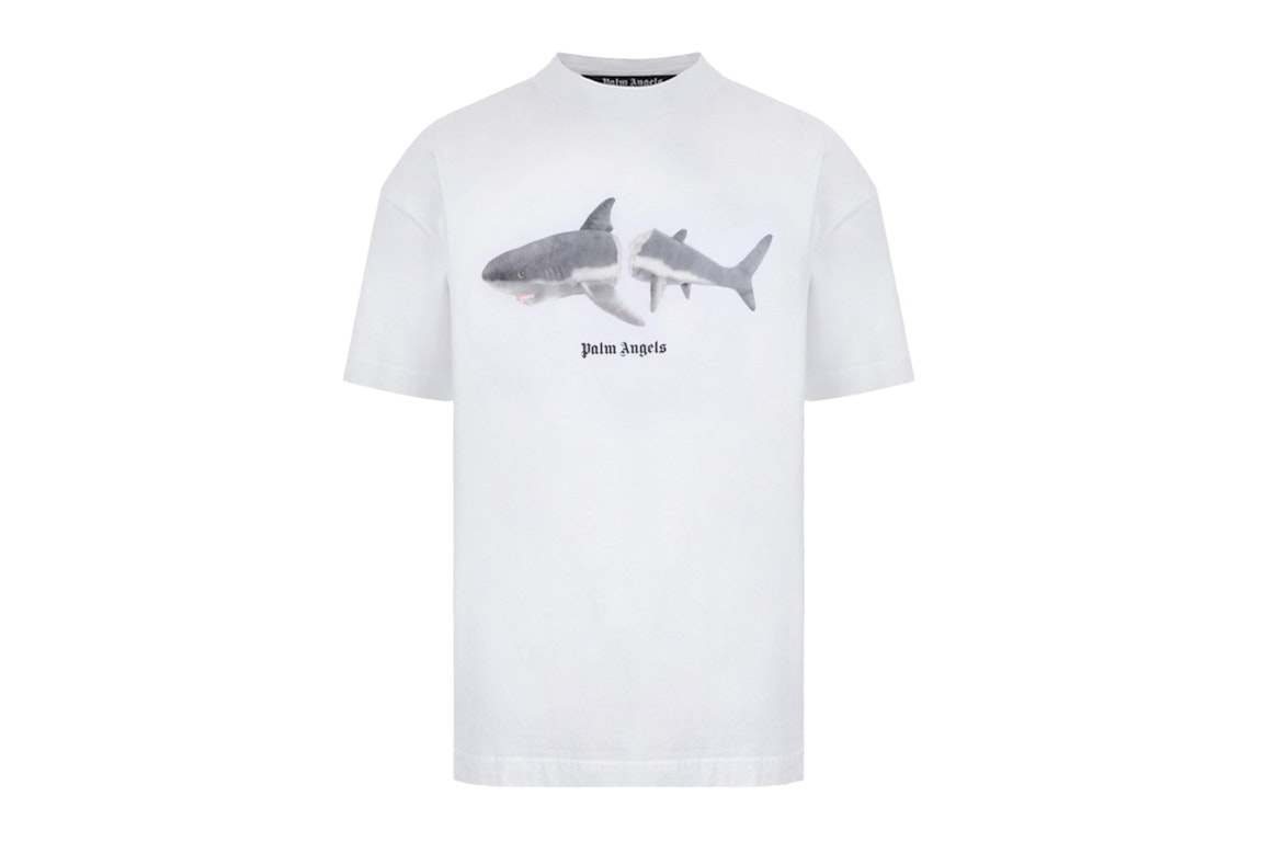 Pre-owned Palm Angels Shark T-shirt White/black