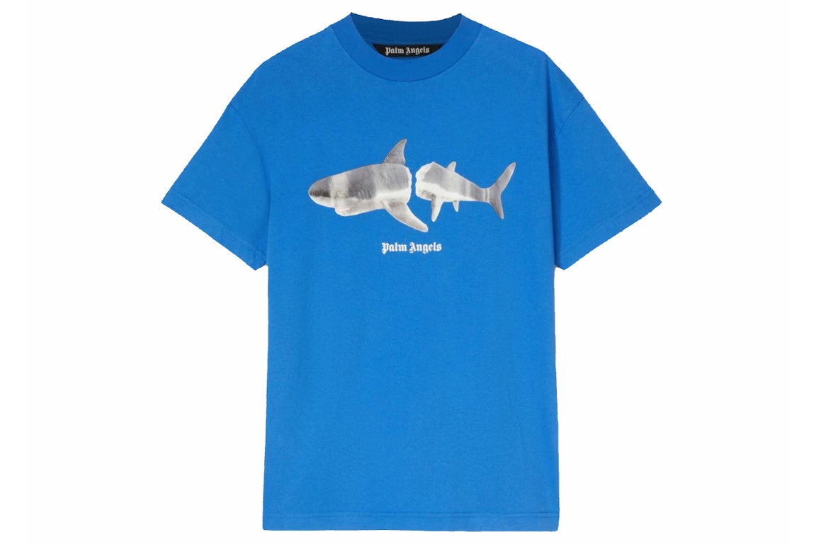 Pre-owned Palm Angels Shark T-shirt Blue/white