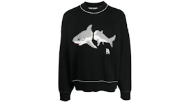 Palm Angels Shark Wool Knit Sweater Black/Light Grey