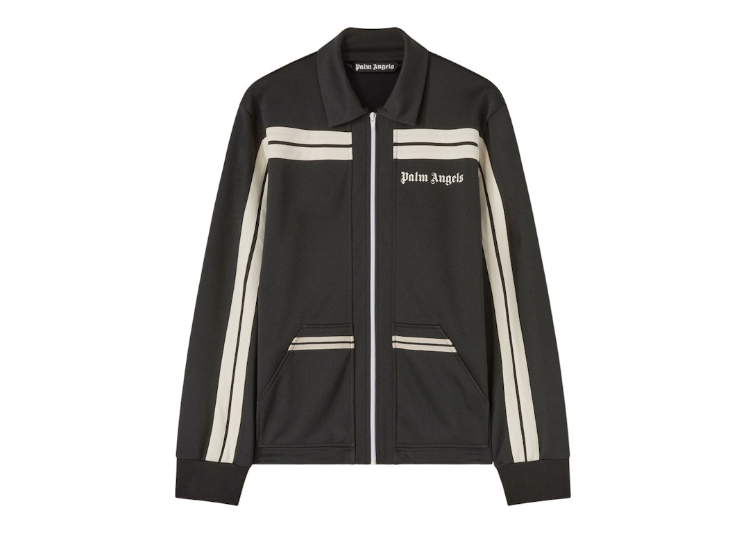 Pre-owned Palm Angels Shirt Collar Track Jacket Black/off White