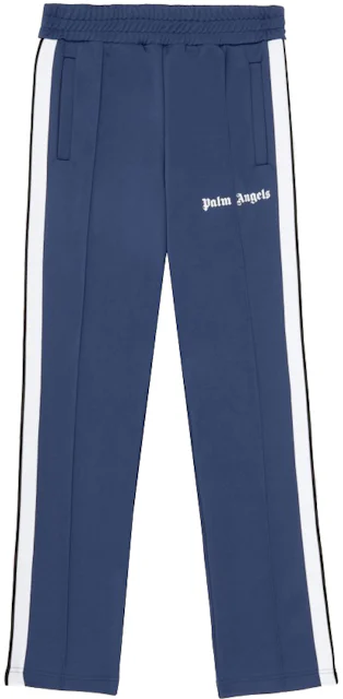 Palm Angels Side Stripe Straight Leg Track Pants Navy Blue Men's