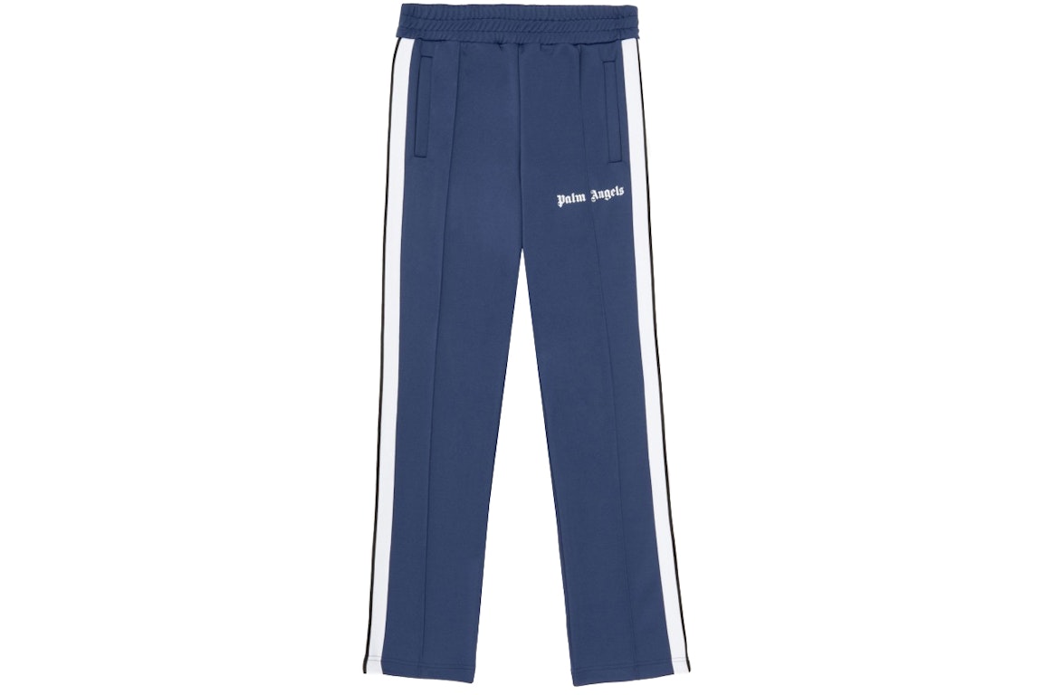 Pre-owned Palm Angels Side Stripe Straight Leg Track Pants Navy Blue