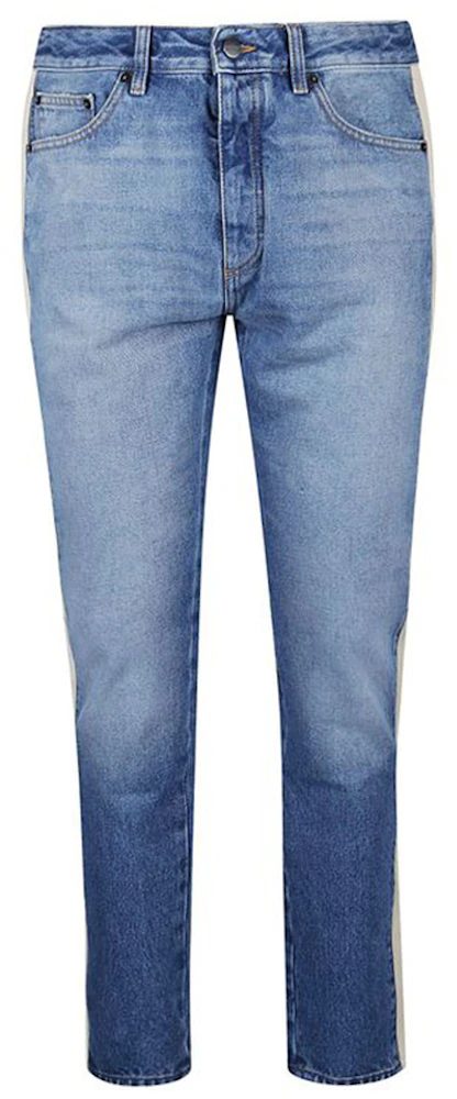 Palm Angels Side Striped Slim Fit Jeans Blue Men's - FW21 - US