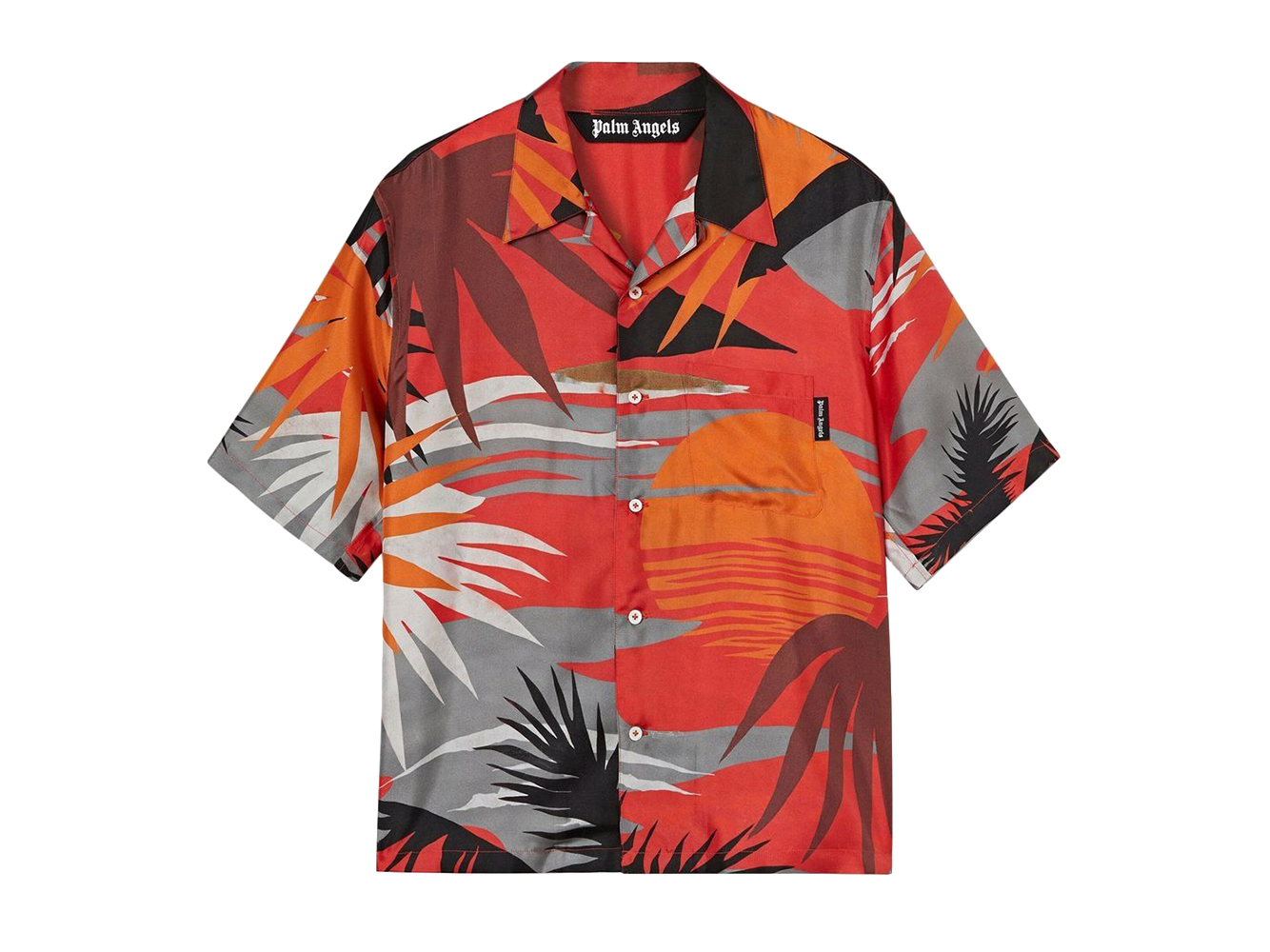 Palm Angels Silk Hawaiian Bowling Shirt Red/Multi Men's - SS22 - US