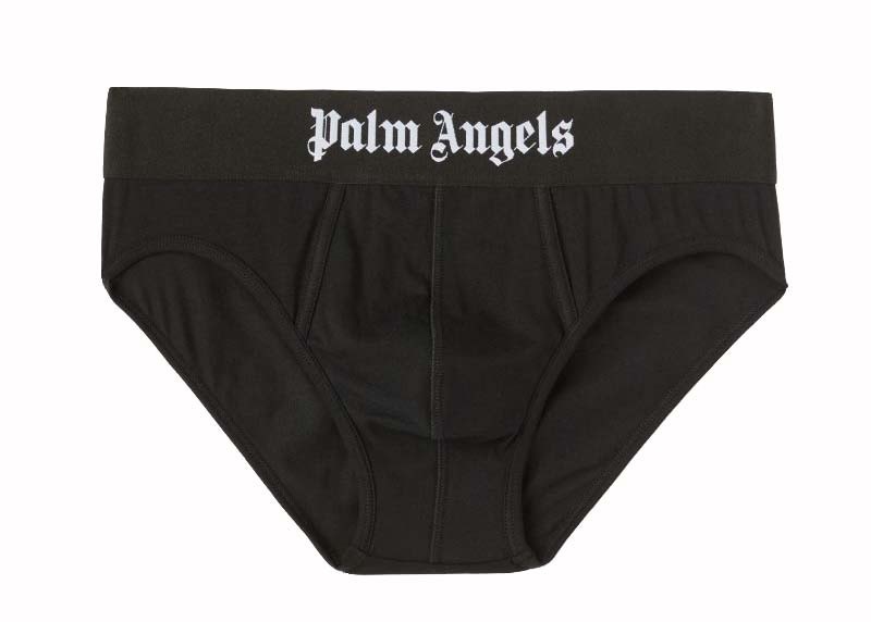 Pre-owned Palm Angels Men's  Slip Briefs (pack Of 2) In Black