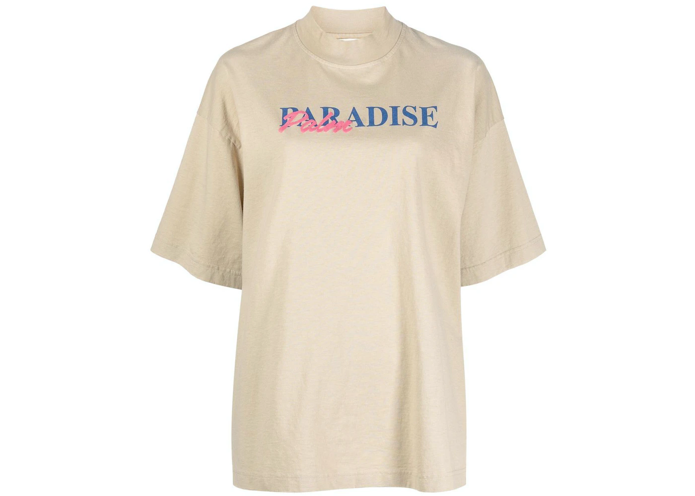 Palm Angels Slogan Print Cotton T-Shirt Beige - SS23 - US
