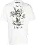 Palm Angels Logo-Tape Cotton T-shirt White