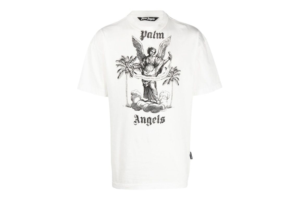 Pre-owned Palm Angels Slogan-print Cotton T-shirt White