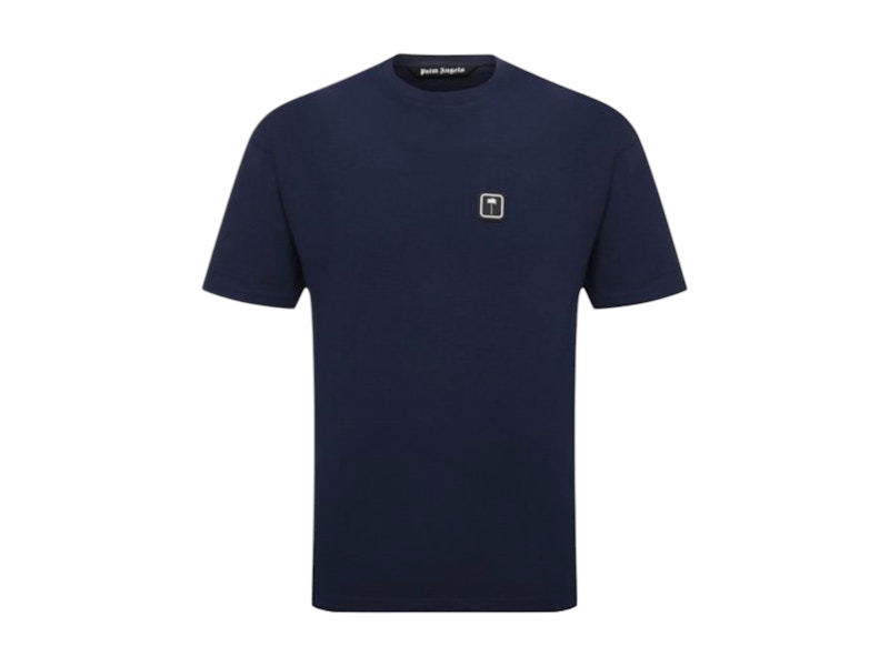 Palm Angels Small Logo Cotton Tee Navy