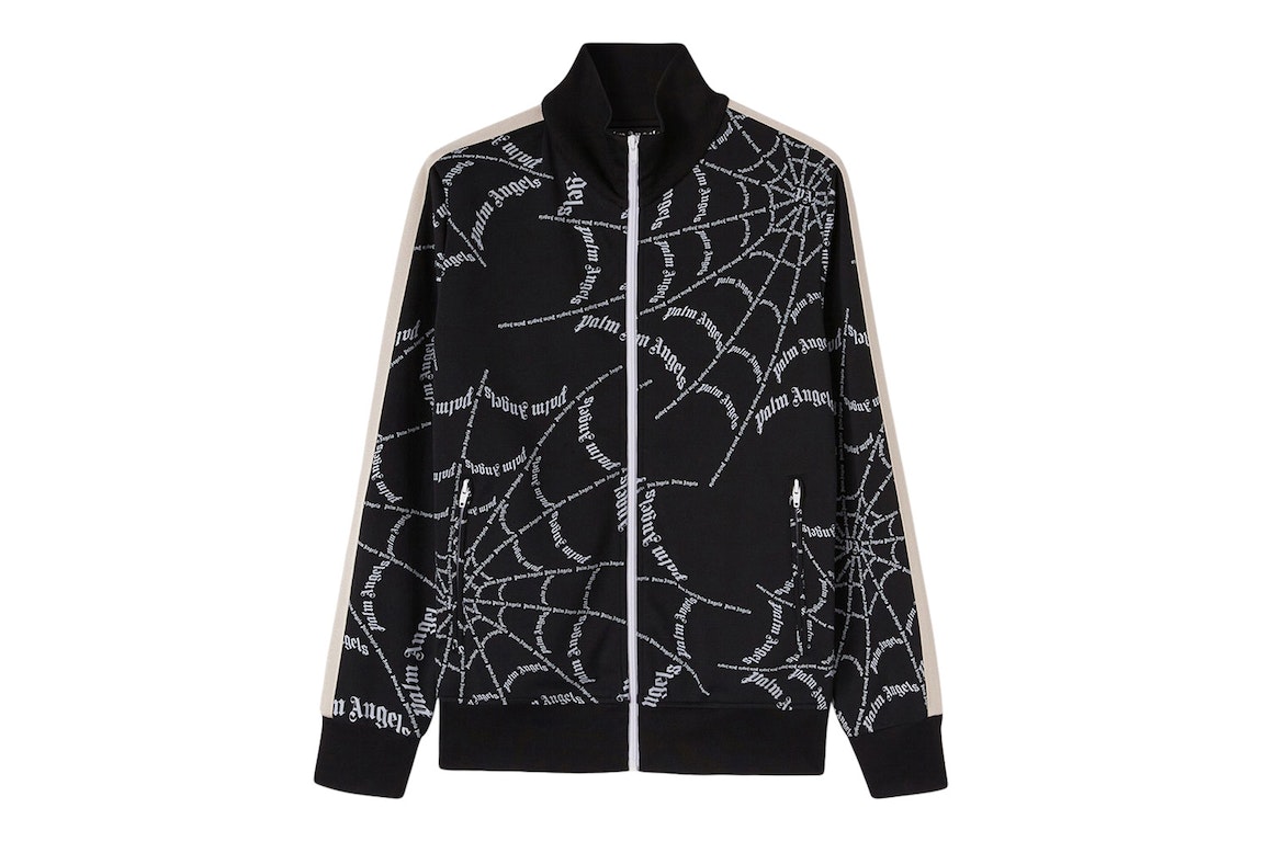 Pre-owned Palm Angels Spider Web Classic Track Jacket Black/white