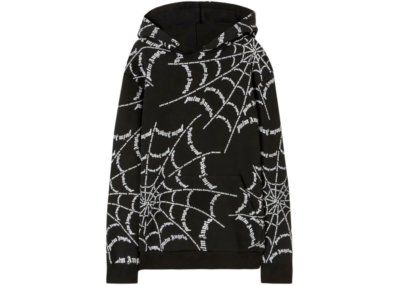 Palm Angels Spider Web Hoodie Black/Off White Men's FW22 US