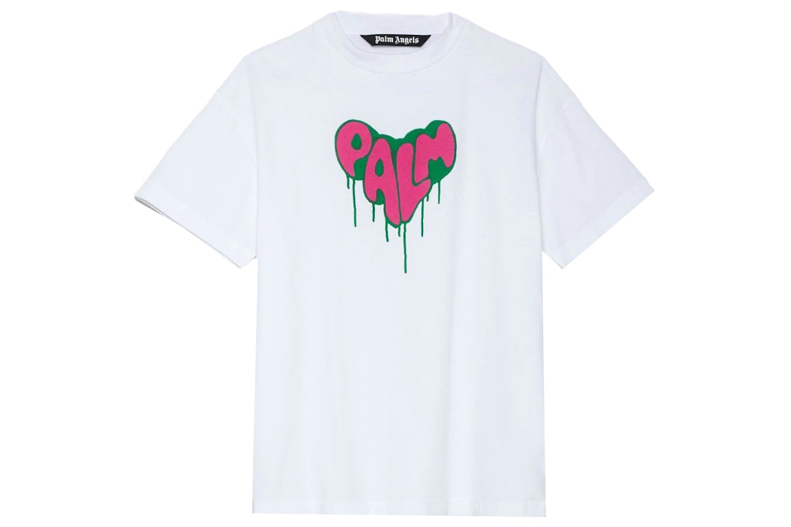 Pre-owned Palm Angels Spray Heart T-shirt White
