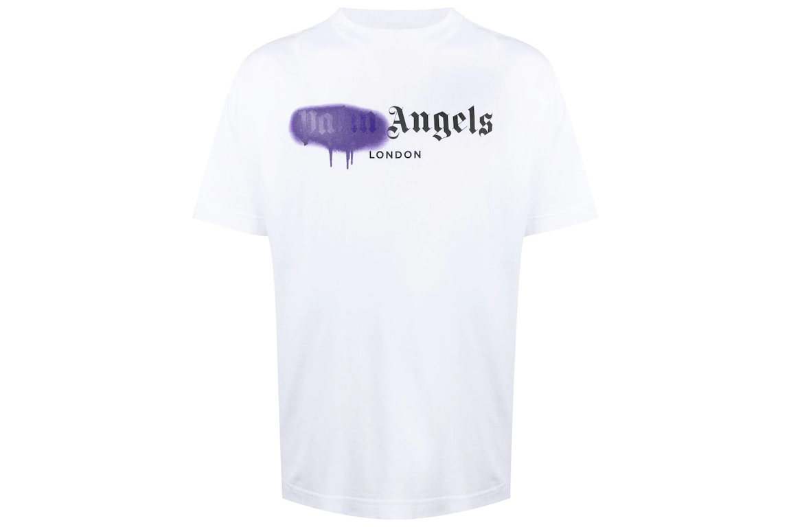 Pre-owned Palm Angels London Sprayed Logo T-shirt White