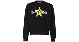 Palm Angels Spray Star Logo Sweatshirt Black/Yellow