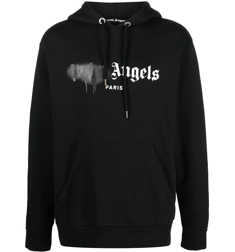 Palm Angels Paris Sprayed Logo Hoodie Black Men s SS21 US