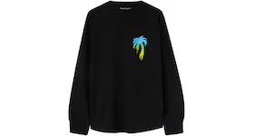 Palm Angels Sprayed Palm Logo Over Longsleeve T-shirt Black/Green