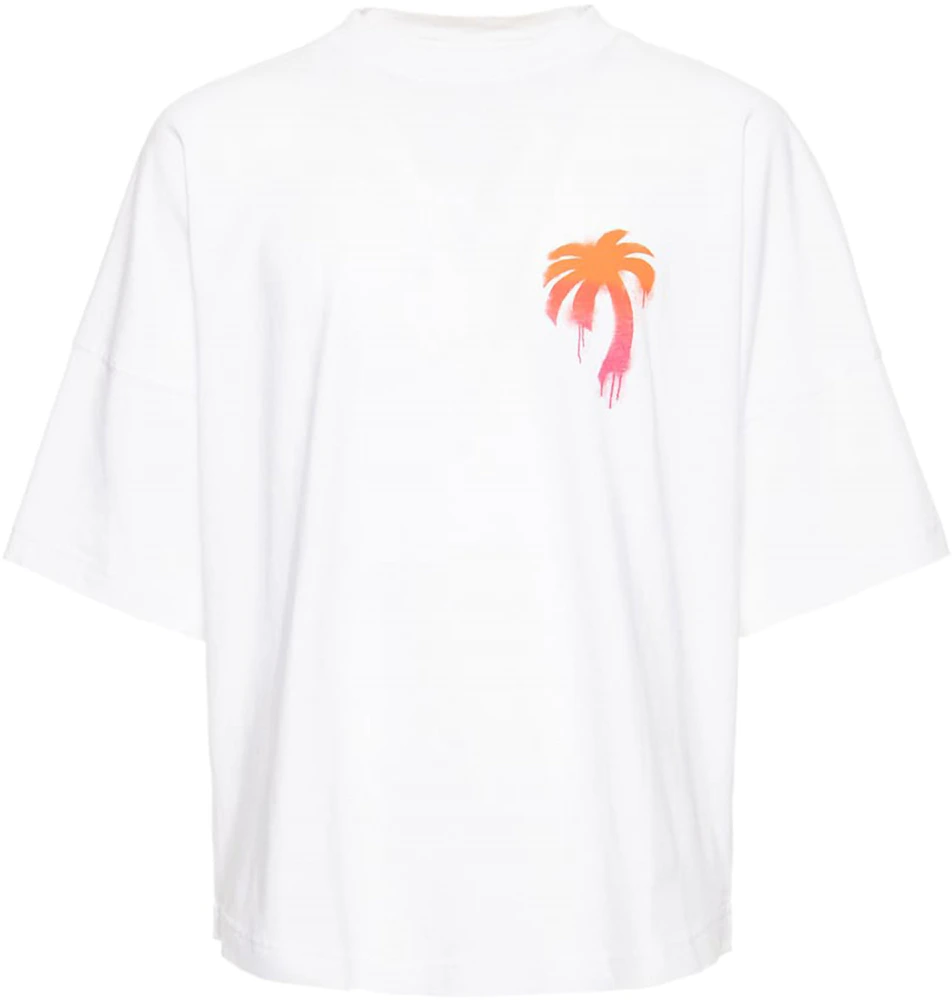Palm Angels Sprayed Palm Logo T-shirt White Men's - FW22 - US