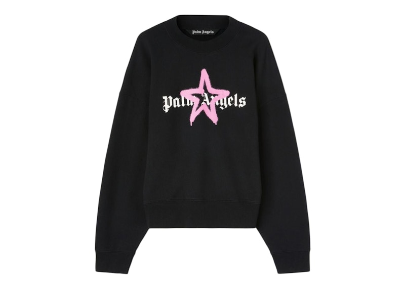 Palm Angels Star Sprayed Crewneck Black/Pink