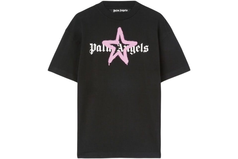 Palm Angels Star Sprayed T-Shirt Black/Pink - Men's - US